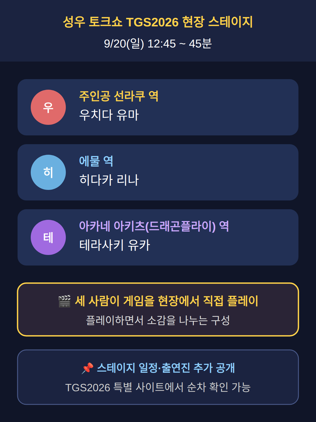 성우 토크쇼 9월 20일, 출연진 누구