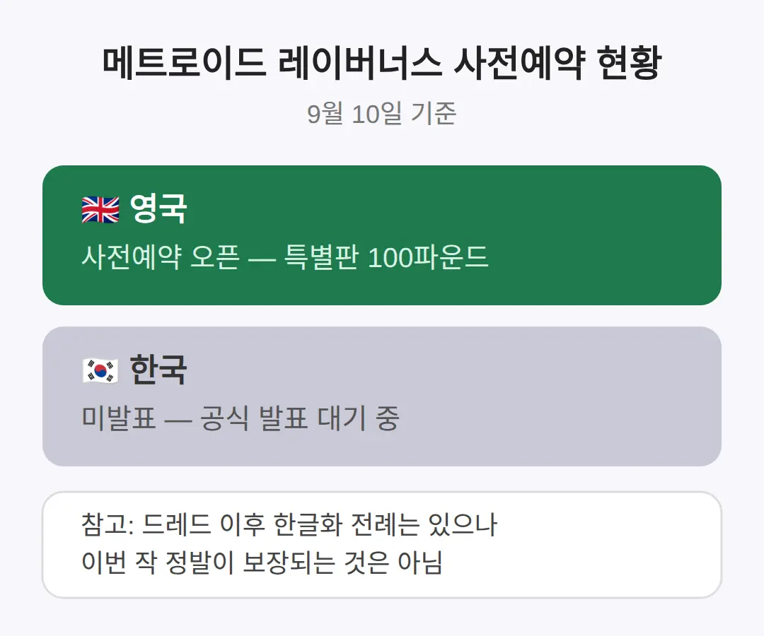 한국 사전예약은 언제?