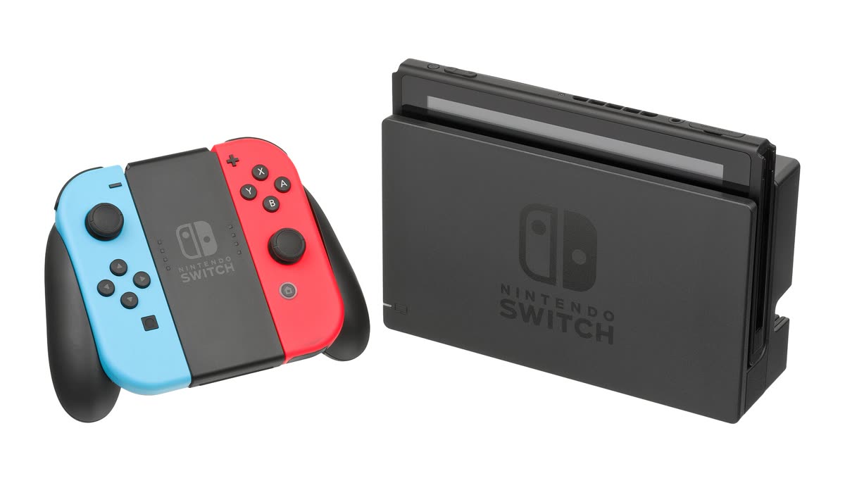Nintendo-Switch-Console-Docked-wJoyConRB — 몬스터 헌터 와일즈 스위치2 발매일 — 12월 4일
