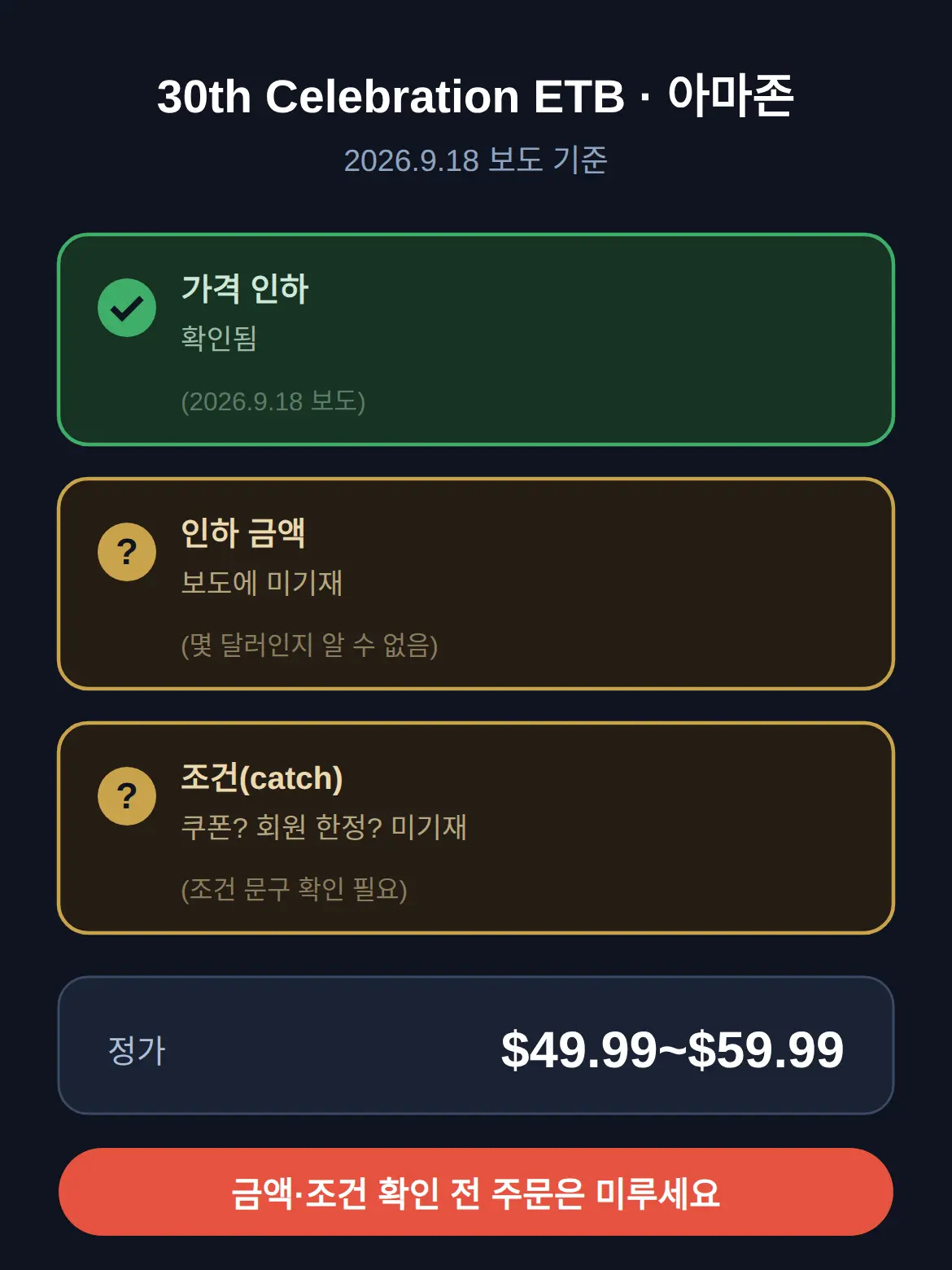 포켓몬 30주년 ETB 아마존 가격, 인하됐지만 조건이 붙는다