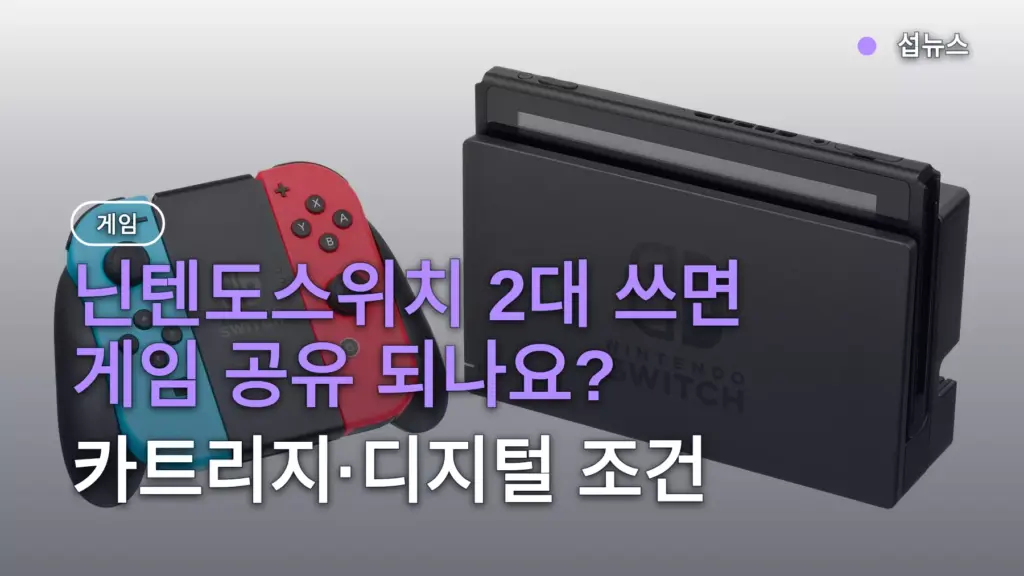 닌텐도스위치 2대 쓰면 게임 공유 되나요? 카트리지·디지털 조건