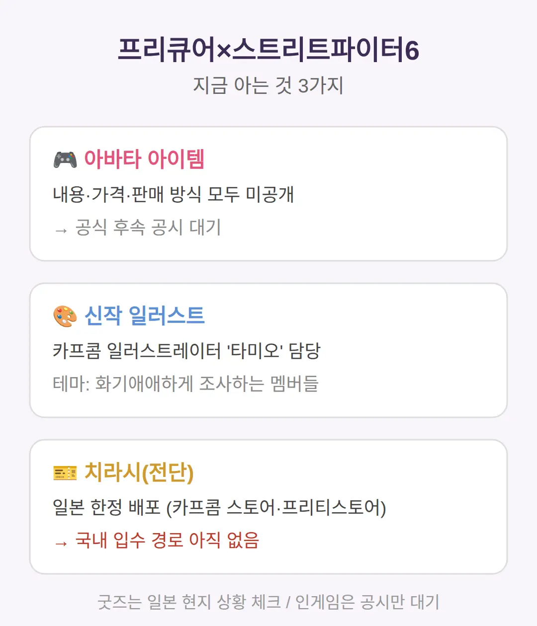 아바타 아이템·일러스트·치라시 — 지금 아는 것